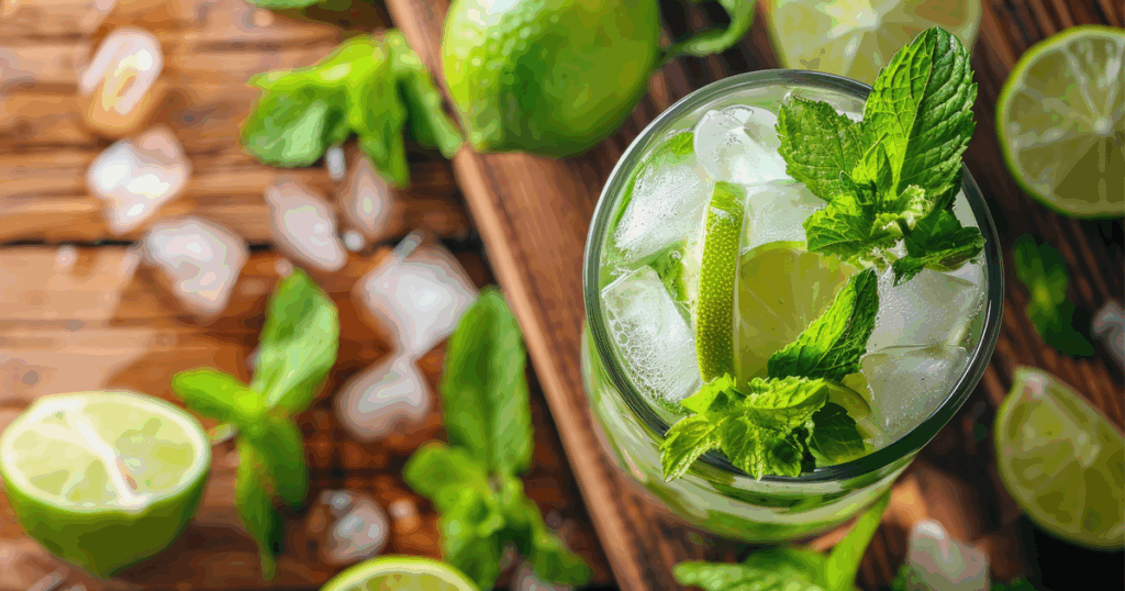 Mojito koktél és lime
