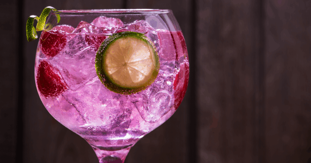 Gin tonic málnával