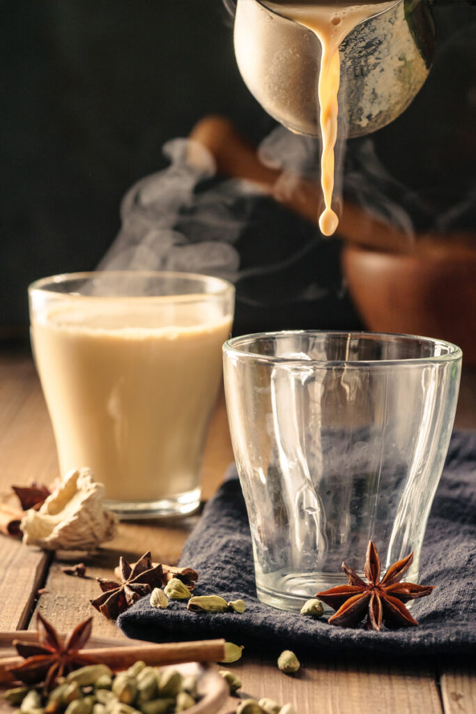 chai tea gőzőlögve
